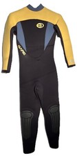 Bare 5/4mm Velocity, Women's Full Wetsuit, ank zip, Size 10TALL, Bla, Ylw, Blu