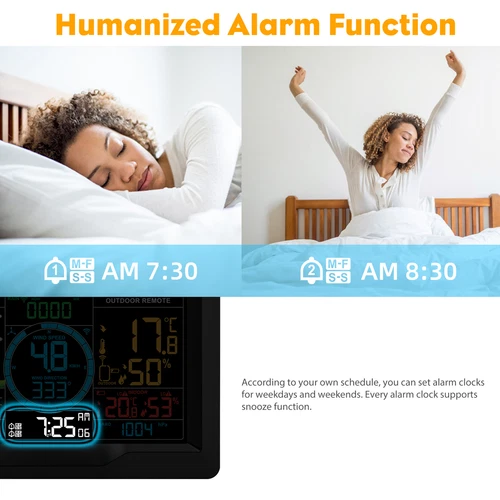 Wireless Weather Station Clock Digital LCD Indoor & Outdoor Humidity Thermometer - Picture 13 of 20