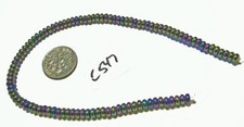 Czech Glass Rondelle Bead PURPLE IRIS 4mm Strand of 100 C547