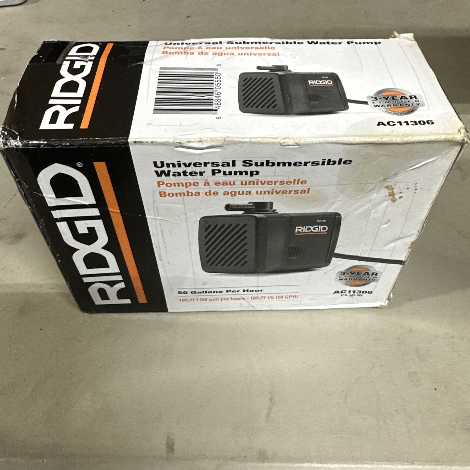 Ridgid Universal Submersible Water Pump for Tile Saws, Aquariums Pond