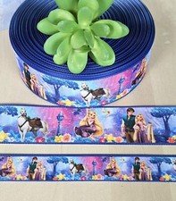7/8  1.5" 1 YD Tangled Grosgrain Ribbon Rapunzel Maximus Flynn Rider Princess