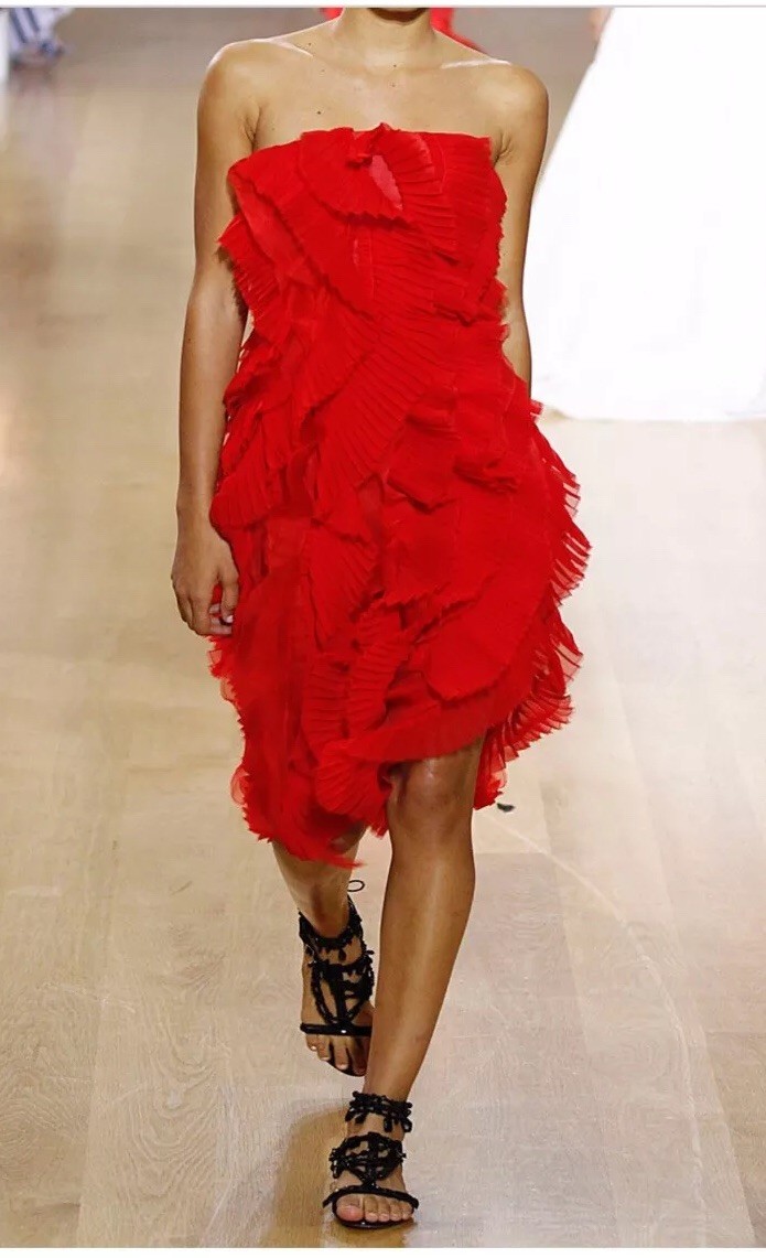 Oscar De La Renta Ruffle Strapless Dress Farfetch Barneys Oscar De La Renta Ruffle Strapless Dress Farfetch Barneys