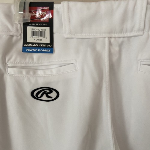 Rawlings PRO 150 Game Baseball Pants, Youth XL White Full Length blue NWT NEW - 第 6/6 張圖片