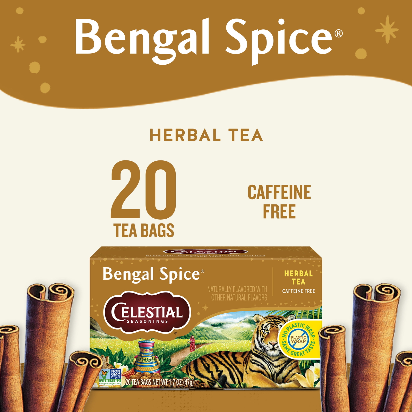 (4 pack) Celestial Seasonings Bengal Spice Herbal Tea Bags (20 Count)