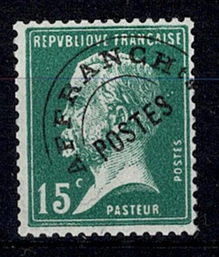 FRANCE YVERT PREOBLITERE 65 " PRECANCEL LOUIS PASTEUR 15c GREEN " MNH VF Y019