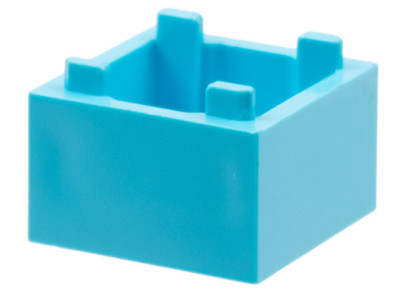 LEGO 35700 MEDIUM AZURE Container, Box 2 x 2 x 1 - obere Öffnung mit flachem