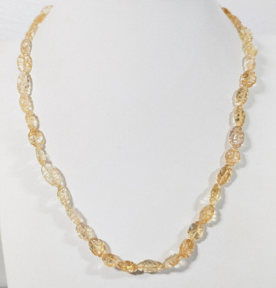 Amber Color Stone Etched Oval Beaded 1/20 12k Gold Filled Clasp