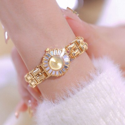 Luxury Women Watch Zircon Flower Face Golden Stylish Women's Quartz Wrist Watch