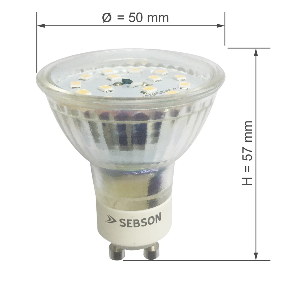 10x LED Lampen GU10 5W dimmbar, RA95 flimmerfrei, 230V Leuchtmittel warmweiß SEB - Bild 4 von 4