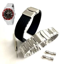 Pack of 2 Steel and Silicone Replacement Watch Band Fits Invicta Pro Diver 35695