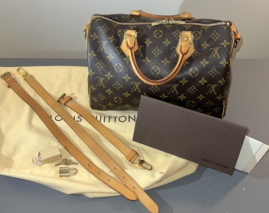 LOUIS VUITTON SPEEDY BANDOULIERE 30 MONOGRAM HANDBAG W LOUIS VUITTON SPEEDY BANDOULIERE 30 MONOGRAM HANDBAG W