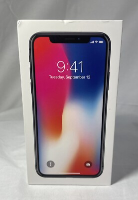 Apple iPhone X Space Gray BOX & CHARGER Lightning Cord Earbuds OEM Accessories