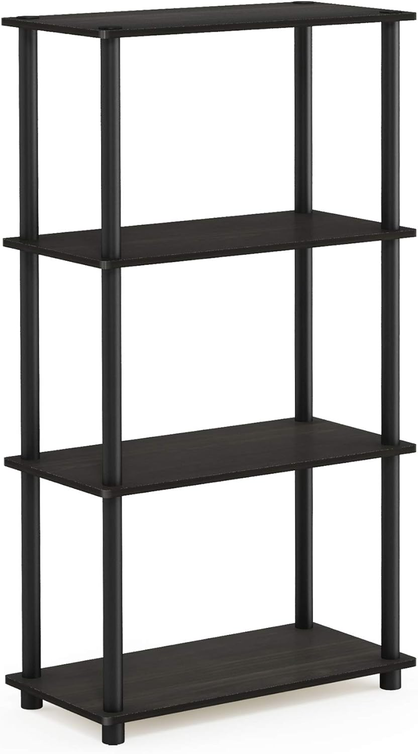 4-Tier Espresso Black Turn-N-Tube Multipurpose Shelf Rack