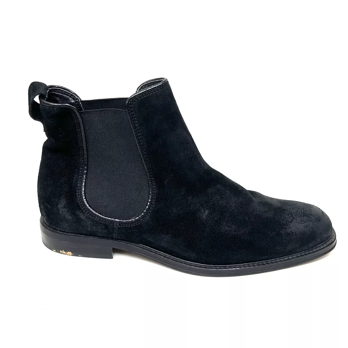 Aldo Chelsea Black Suede Leather Pull On Ankle Boots Men s Size US