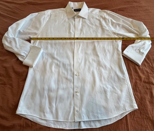 David Donahue Formal Shirt White Cotton 16-32/33 French Cuffs - Picture 6 of 8