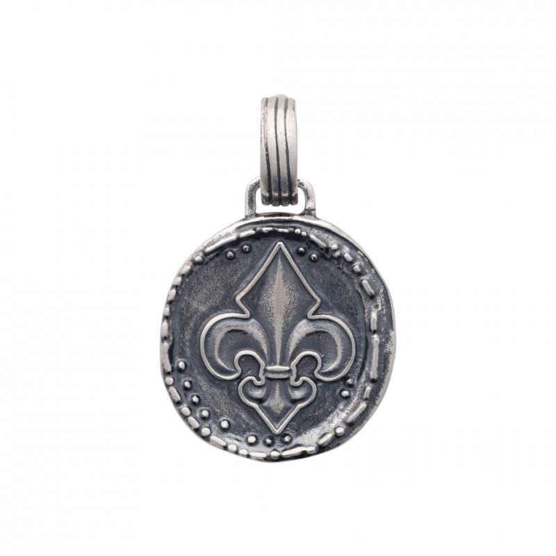 Pendentif fleur de lys en argent massif 925 pour collier discret