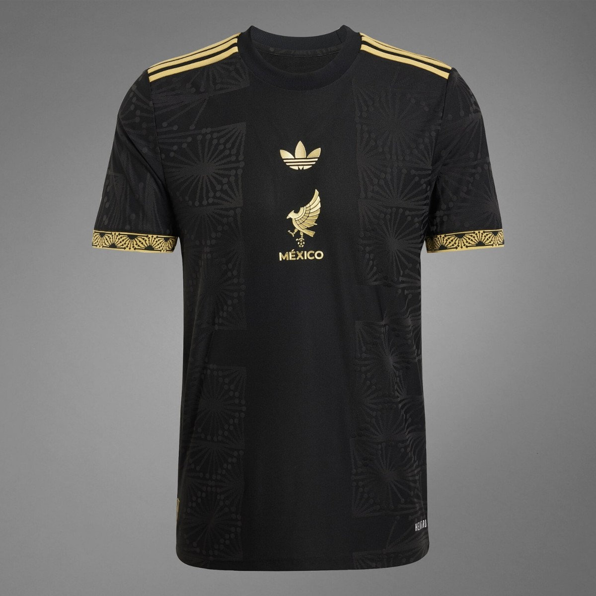 adidas Mexico National Team Gold Soccer Jersey Black JF2639 Japan