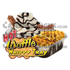 Chocolate Hot Waffle Tray Whippy Ice Cream Sticker - Catering Trailer Die Cut