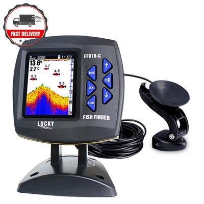LUCK Y FF918-C100DS Farbbildschirm verdrahtet Fischfinder Dual Frequenz 328 Fuß/100 m Watt