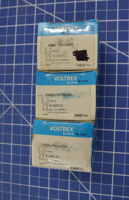 CBS-TV-1806 / VOLTREX 8L02A BLOCK FORK TERMINAL 22-18 AWG, 6 (M3,5) STUD / SPC