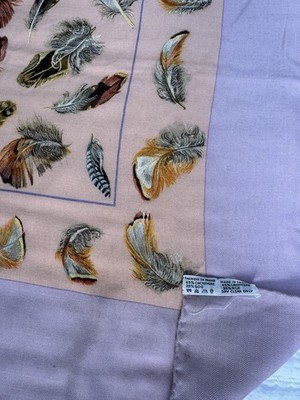 Rare Hermes “Plumes” by Henri de Linares Cashmere 140 Gorgeous