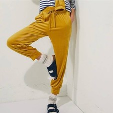 Anthropologie Saturday Sunday Merida Mustard Yellow Velvety Joggers XS