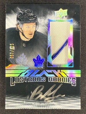 2023-24 SPx #LRAP-BM Bobby McMann UD Black Lustrous Rookies Autograph Patch /125