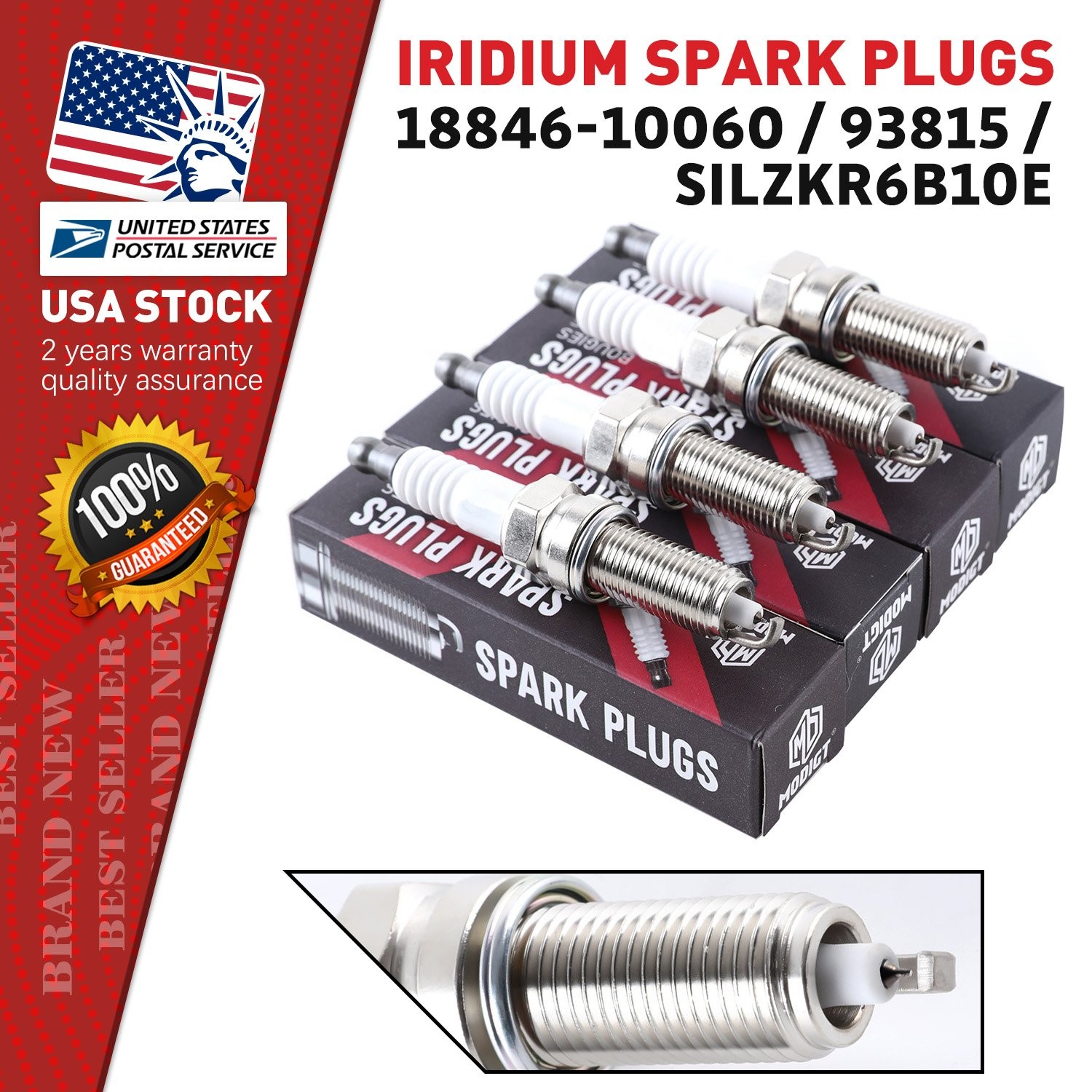 Hot Sales Laser Iridium Spark Plugs For NGK SILZKR6B10/93815 For Hyundai  Kia