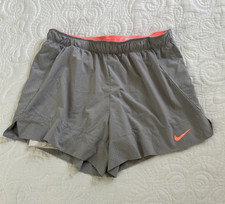 Nike Gray/Pink Running / Swim Shorts Women's Size L Drawstring Logo