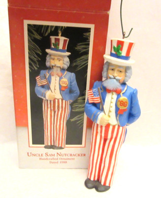 VTG Hallmark Keepsake Uncle Sam Nutcracker Ornament in Box 1988