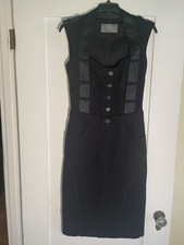 Alexander McQueen McQ Mole Skin Black  corset Dress Sz 40 Italy 2000’s