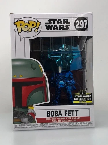 Funko POP! Star Wars Boba Fett Blue/Chrome #297 Celebration Exclusive NOT MINT