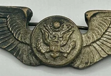 WWII US Army AAC Air Corps Aircrew CBI Theater Made Full Size Wing Badge