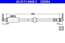 ATE 2x Bremsschlauch 24.5111-0445.3/2x für RENAULT LAGUNA 1 16V B568 B561 K568
