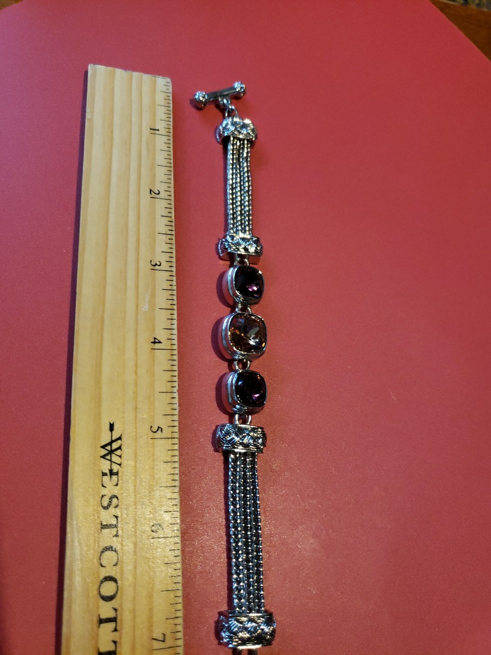 Multi Colored Gemstone Bracelet With Tangle Clasp - image 3