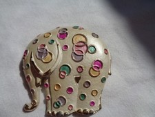 Vintage HMS Designer Jewelry Elephant Brooch