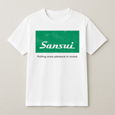 Retro Sansui Audio Logo T-Shirt Mens Vintage Graphic Tee Stereo Hi-Fi