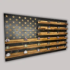 American Flag Challenge Coin Holder flag Display for Heroes, Army gift
