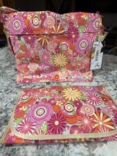 Jujube, orange and pink Floral Adjustable Strap Diaper Bag With Changing Pad