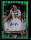 2025-26 Bowman #CPA-OS Oziyah Sellers Chrome Prospect Autographs Green Geo /99