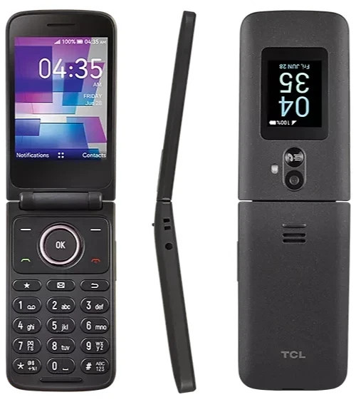 TCL Flip 3 T435WS Unlocked 16GB Flip Phone 4G LTE Gray Excellent Condition