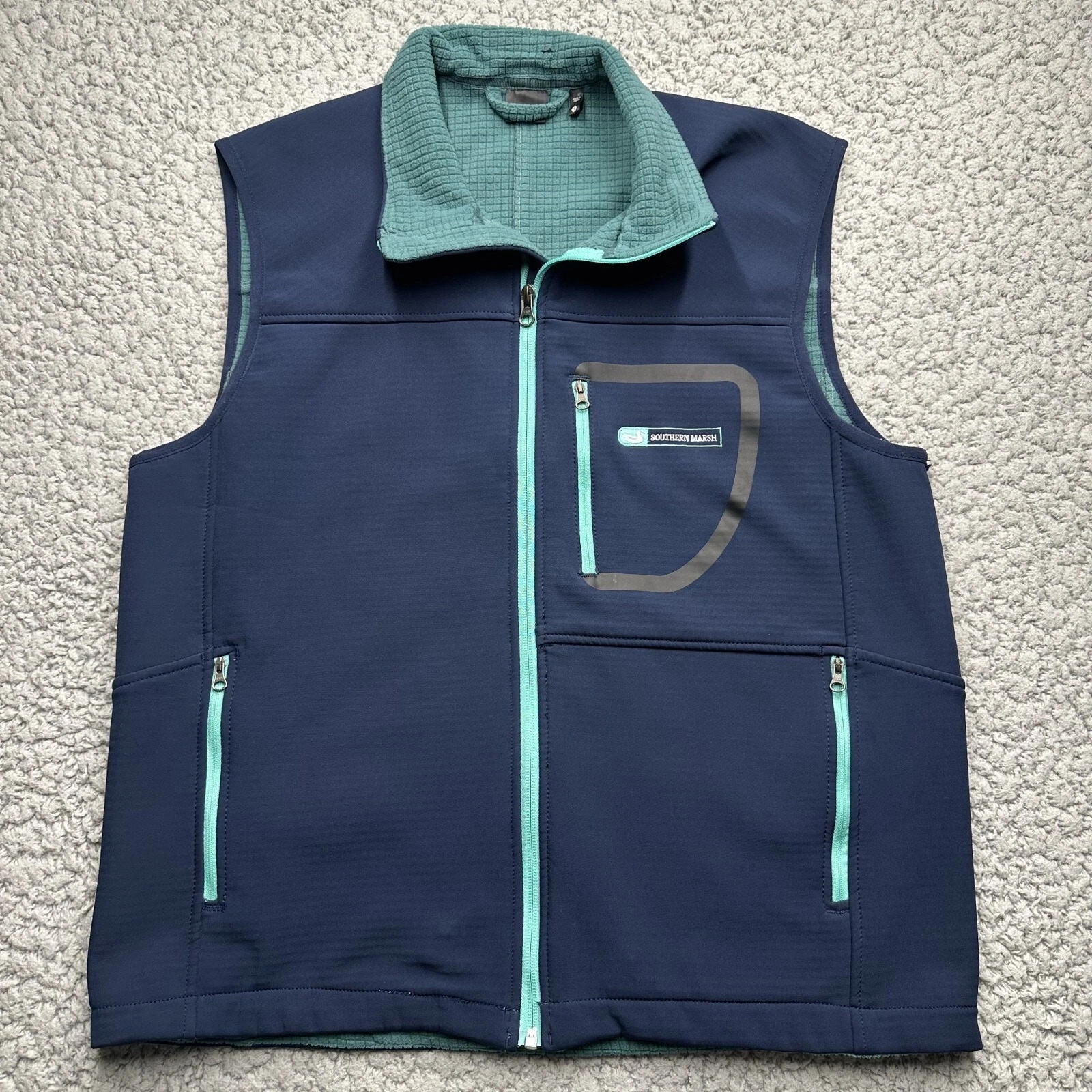 Southern Marsh FieldTec Softshell Vest Mens Small Blue Sleeveless
