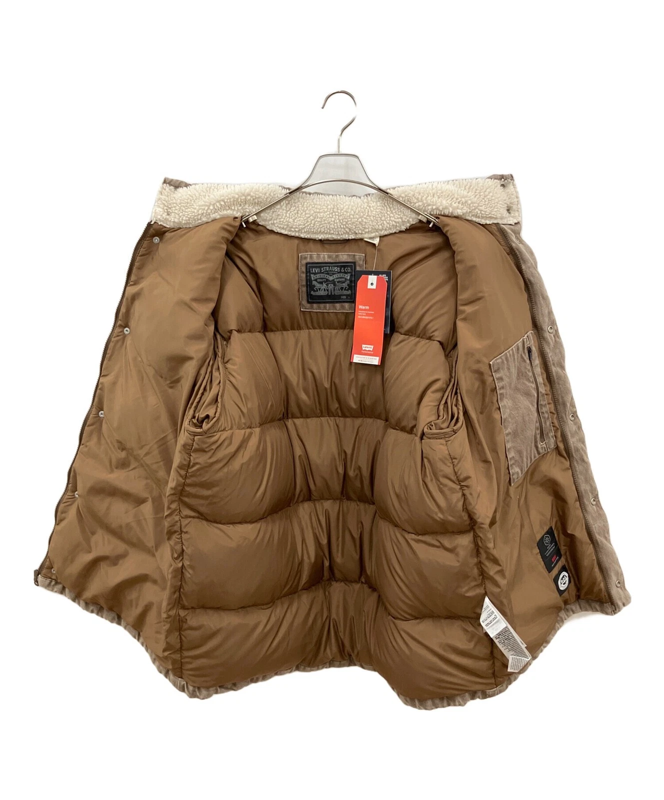 Levi's Down Jacket Men's Size L Brown New - product detail image 3