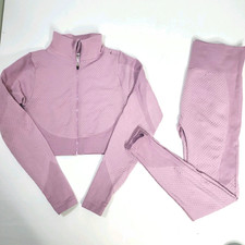 Bella Movement Women's Pink Activewear Jacket & Leggings Set Size L