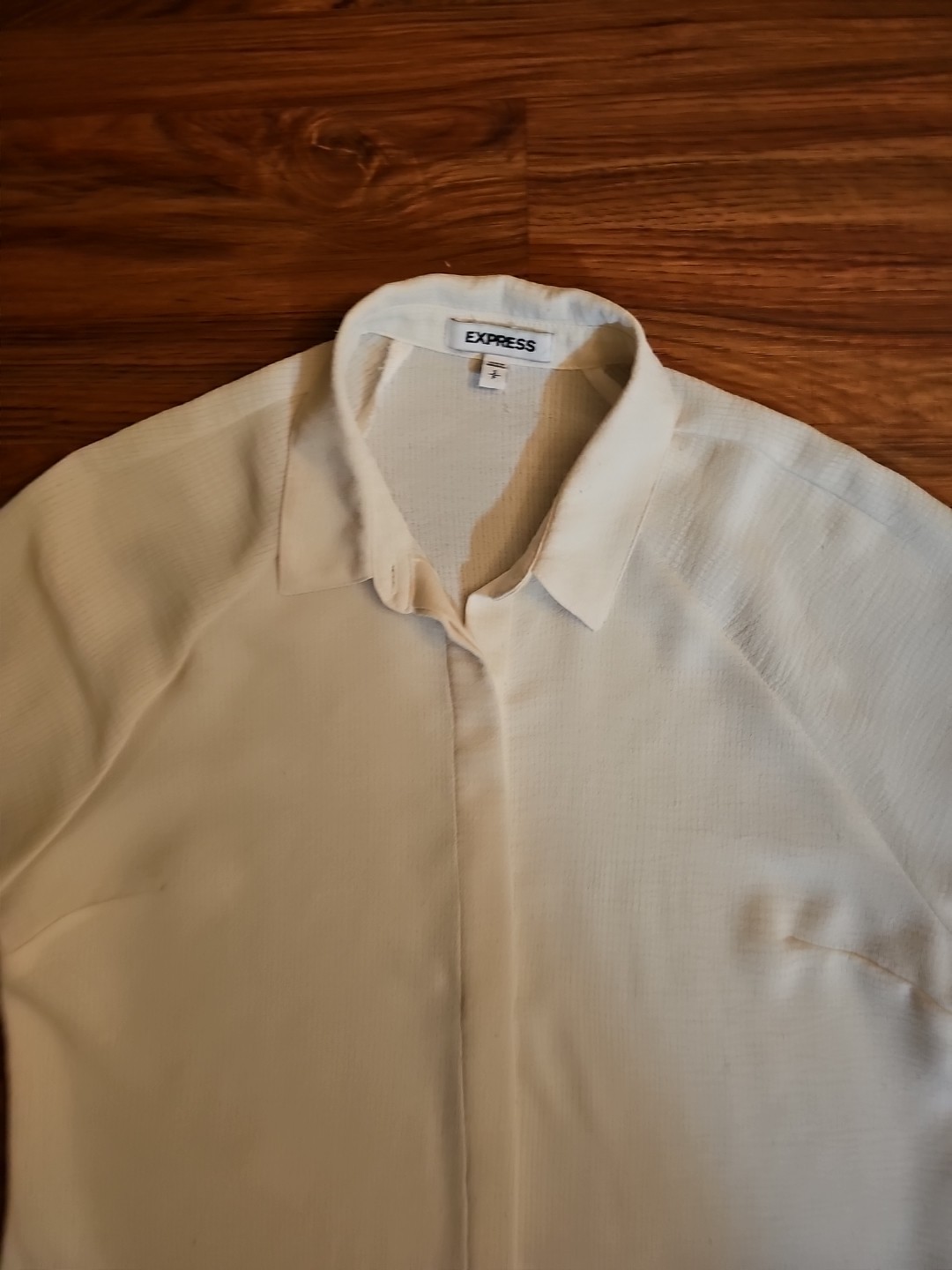 Express Design Studio White Deep V Button Down Co… - image 5