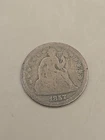 1857 Seated Liberty Silver Dime 10c