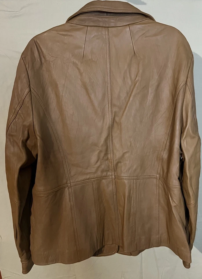 Chaqueta Blazer Mujer LANE BRYANT VINTAGE Cuero Camel 18/20 Foto 3 de 4