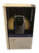 Optimus AM/FM Radio 12-799 Portable Pocket Sized Vintage In Box W/Manual Tested
