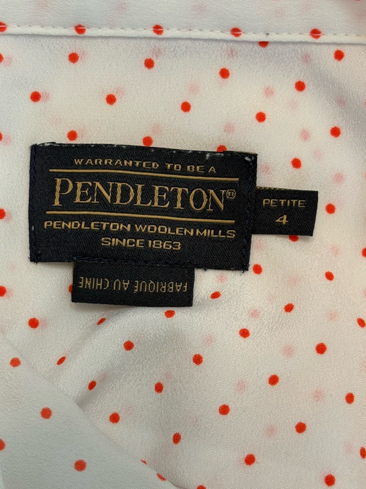 Pendleton White and Red Button Down Shirt size 4P - image 6
