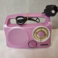 Optimum AM/FM Radio - Pink Retro Portable Radio / Mains Cable / Batteries
